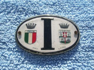 Vintage 1970s Italia Touring Car/motorcycle Badge - Italy Vespa/lambretta Plaque