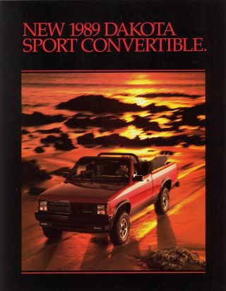 1989 Dodge Dakota Sport Convertible Pickup Truck Two - Sided Sales Brochure