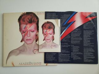 David Bowie Aladdin Sane 1973 Rca,  Inner & Fan Club Insert,  Vinyl Album Nm,