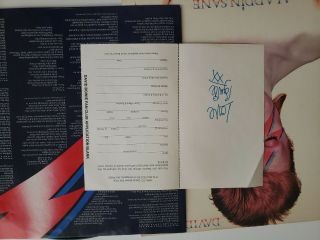 DAVID BOWIE Aladdin Sane 1973 RCA,  Inner & FAN CLUB INSERT,  Vinyl Album NM, 2