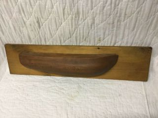 Vintage Hand Made Crafted Carved Half Hull Boat Ship Model Wall Mount Folk Art
