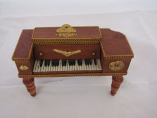 Vintage Doll House Miniature Piano Attributed To Artisan Mell Prescott