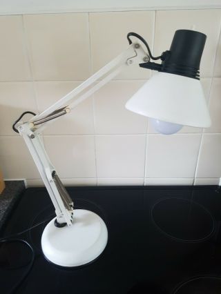 Vintage White Anglepoise Style Desk Table Lamp