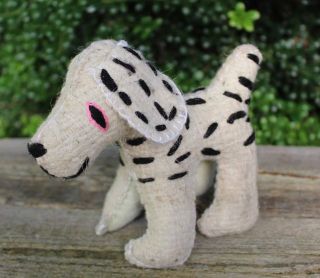 Decorative Stuffed Dalmatian Dog Handmade & Embroidered Chiapas Mexican Folk Art