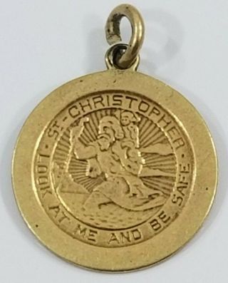 Vintage 14k Gold Tiffany & Co.  Saint Christopher Medal Charm Pendant