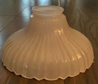 Vintage White Glass Lamp Shade Ribbed Pendant Light Great 2
