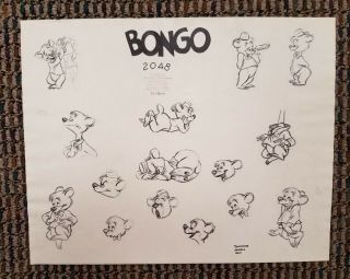 Disney Vintage Model Sheet Bongo Fun And Fancy The Bear