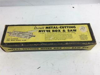 Vintage Durall Metal Cutting Maple Miter Box And Saw With