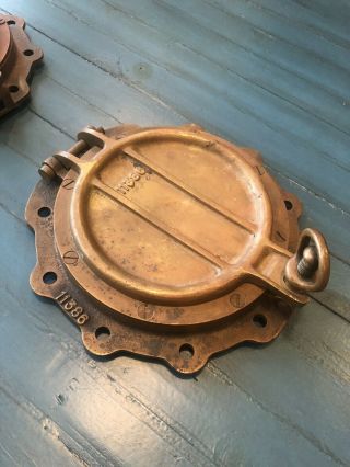Antique Salvaged Maritime Portholes Brass 2