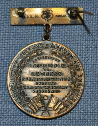Brotherhood of Locomotive Firemen & Enginemen War Service Medal - W & H Co. 2