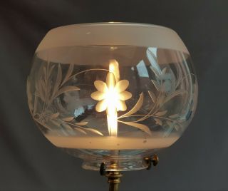 Victorian Cut Glass Gas Kerosene Paraffin Oil Lamp Shade