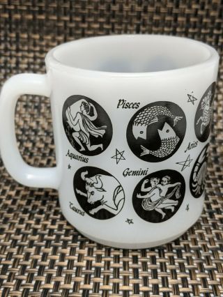 Vtg Black & White Cup/mug W/ Astrological/ Zodiac Signs,  Coffee/tea