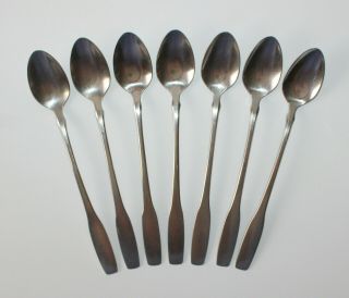 7 Vintage Oneida Community Paul Revere Stainless Steel Iced Tea Spoons 7 1/2