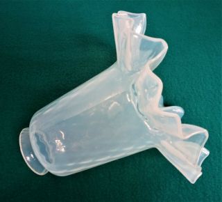 Vintage Vaseline Honeycomb Effect Flared Glass Lamp Shade 2.  25 " Fit Dia.