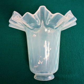 vintage Vaseline honeycomb effect Flared Glass Lamp Shade 2.  25 