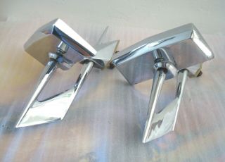 VINTAGE 50´s 60´s 2 ROCKET STYLE CHROME side MIRRORS Ford MUSCLE CARS SPACE AGE 3