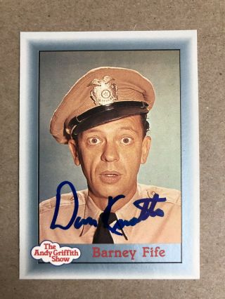 Don Knotts Barney Fife Authentic Hand Signed Sports Card The Andy Griffith Show