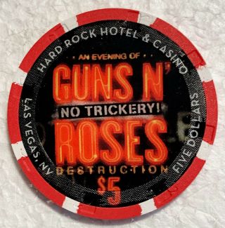 Hard Rock Hotel & Casino Las Vegas Limited Edition Guns N Roses $5 Chip