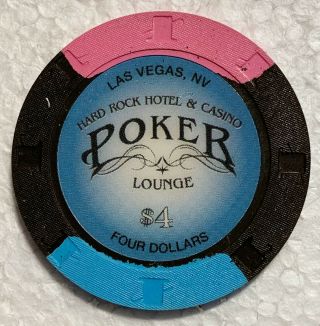 Hard Rock Hotel & Casino Las Vegas Poker Lounge $4 Chip