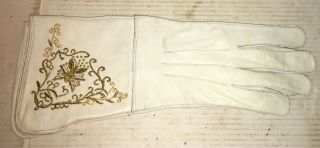 Vintage Us Cavalry Gauntlets Soft Leather Embroidered Eagle Gloves Army