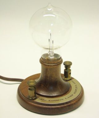 Vintage Thomas Alva Edison Anniversary Filament Tip Bulb Night Light Desk Lamp 2