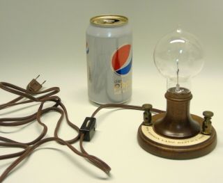 Vintage Thomas Alva Edison Anniversary Filament Tip Bulb Night Light Desk Lamp 3