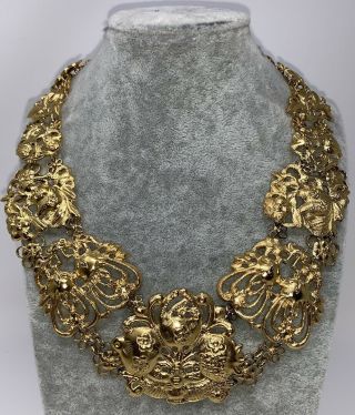Stephen Dweck Sterling Silver Gold Plated Chunky Necklace - Stunning