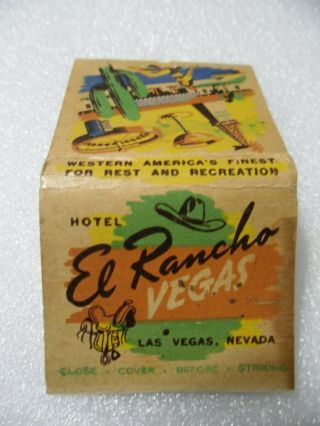 Las Vegas " Older " Hotel El Rancho Vegas Casino Hotel Matchbook Matchcover 1
