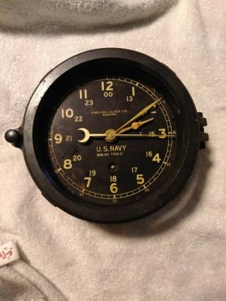 Chelsea Clock Co.  Boston U.  S Navy Ser.  No.  7390e.  No Key