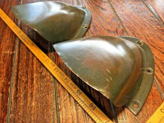 Vintage Pair Cast Bronze/brass Clam Shell Deck Vents,  Age/patina 4 Avail
