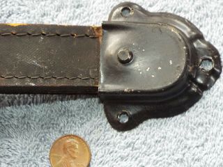 Vintage 1926 Antique Steamer Trunk Leather Handle Steel Ends NR 2