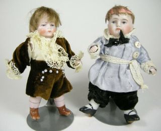 Vintage Miniature Porcelain Bisque Dolls Dollhouse Articulated Arms & Legs