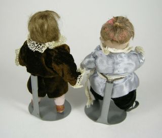 Vintage Miniature Porcelain Bisque Dolls Dollhouse Articulated Arms & Legs 3