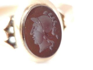 ANTIQUE VICTORIAN 10K ROSE GOLD CARVED CARNELIAN INTAGLIO WAX SEAL STAMP RING 2