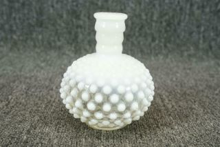 Vintage Glass Candle Holder/bud Vase Clear Glass With White Hobnail