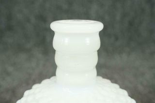 Vintage Glass Candle Holder/Bud Vase Clear Glass With White Hobnail 2