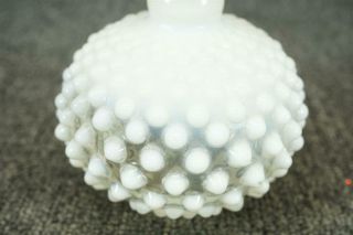 Vintage Glass Candle Holder/Bud Vase Clear Glass With White Hobnail 3
