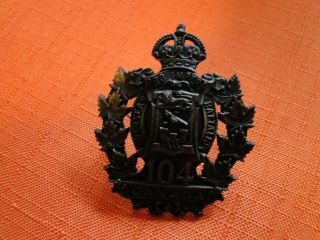 104 Th Overseas Battalion Canadian Cap Badge Wwi Canada