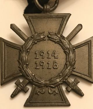 German Wwi Prussian Hindenburg Cross 1914 1918 Military Medal