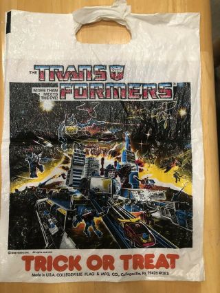 Transformers Halloween Trick Or Treat / Birthday Goodie Bag 1986 Vintage G1