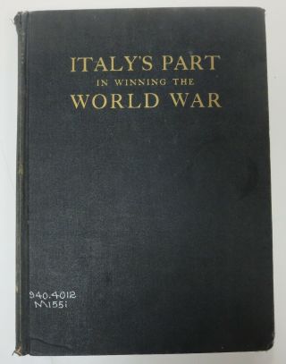 1934 Italian Ww1 Military History Book Italy 