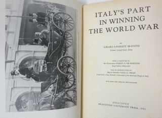 1934 ITALIAN WW1 Military History Book ITALY ' S PART in WINNING the WORLD WAR 2