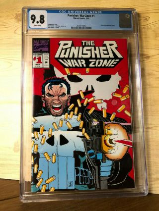 Punisher War Zone 1 (mar 1992,  Marvel) Cgc 9.  8 Die - Cut Wraparound Cover