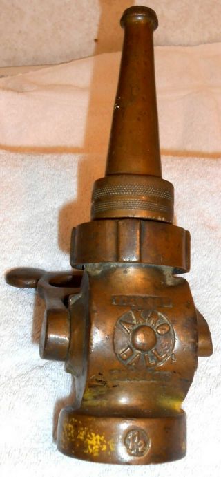 Vintage Fire Fighters Nozzle Brass Akro - Ball Wooster Akron