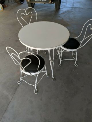 Vintage Ice Cream Parlor/ Patio Table & Chairs