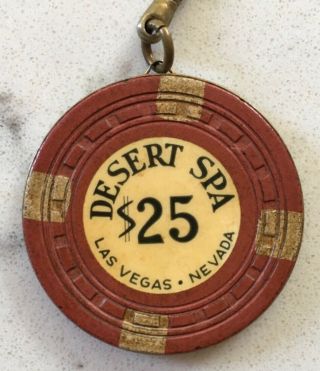 Vintage Desert Spa Las Vegas Nevada Casino $25 Chip Encased As Key Chain