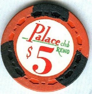 Palace Club Casino (reno) $5 Chip (n5436) (avg).  Xls