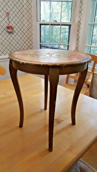 Small Vintage Italian Gold Florentine Wood End Table Italy