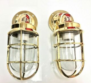 Vintage Style Marine Brass Ship Nautical Passage Light 2 Piece