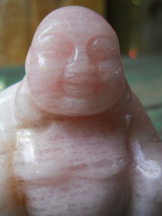 Rose Quartz Buddha Statue Stone Carving Fetish 933